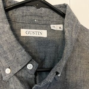 Gustin Button Down Shirt, Slubby-Nep Navy New Chambray
